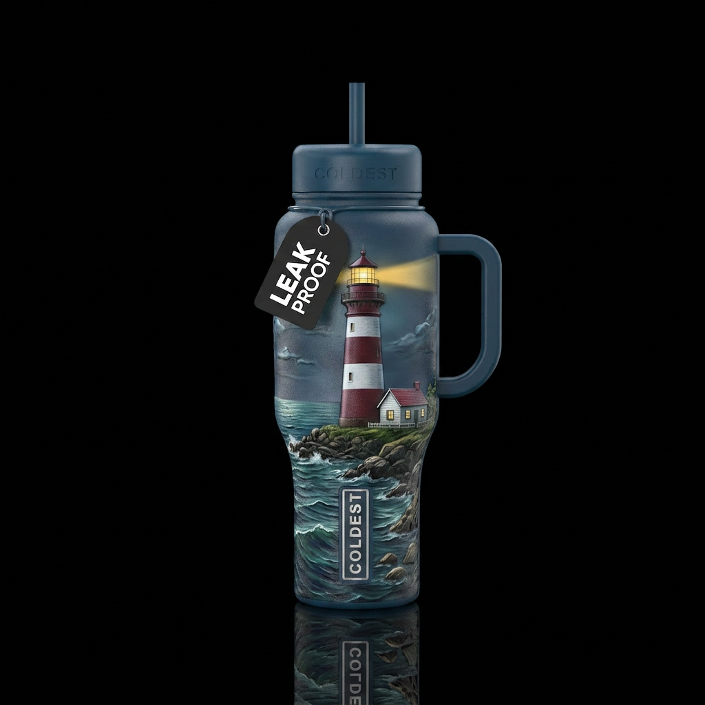 Glowie Lighthouse 3D water bottle design