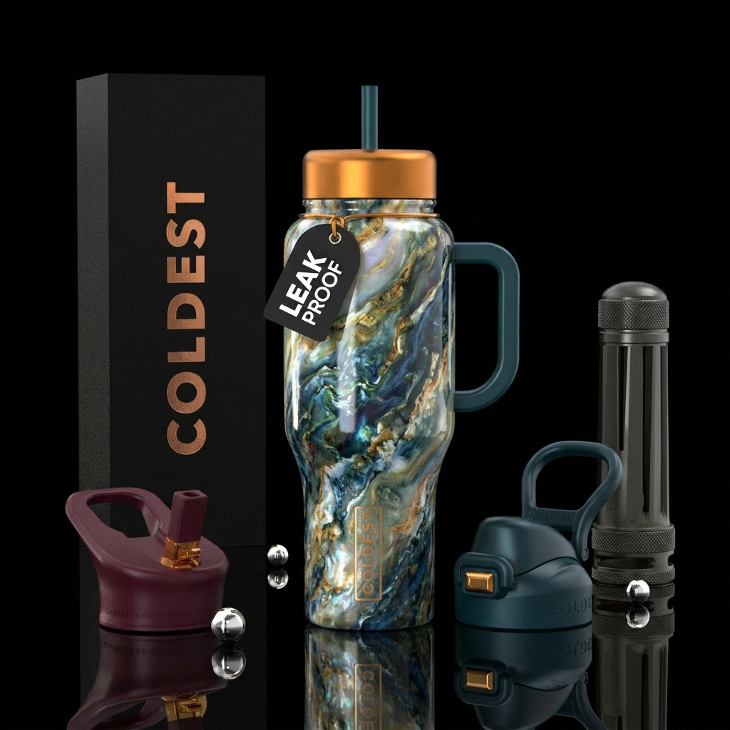 Marble water bottle design