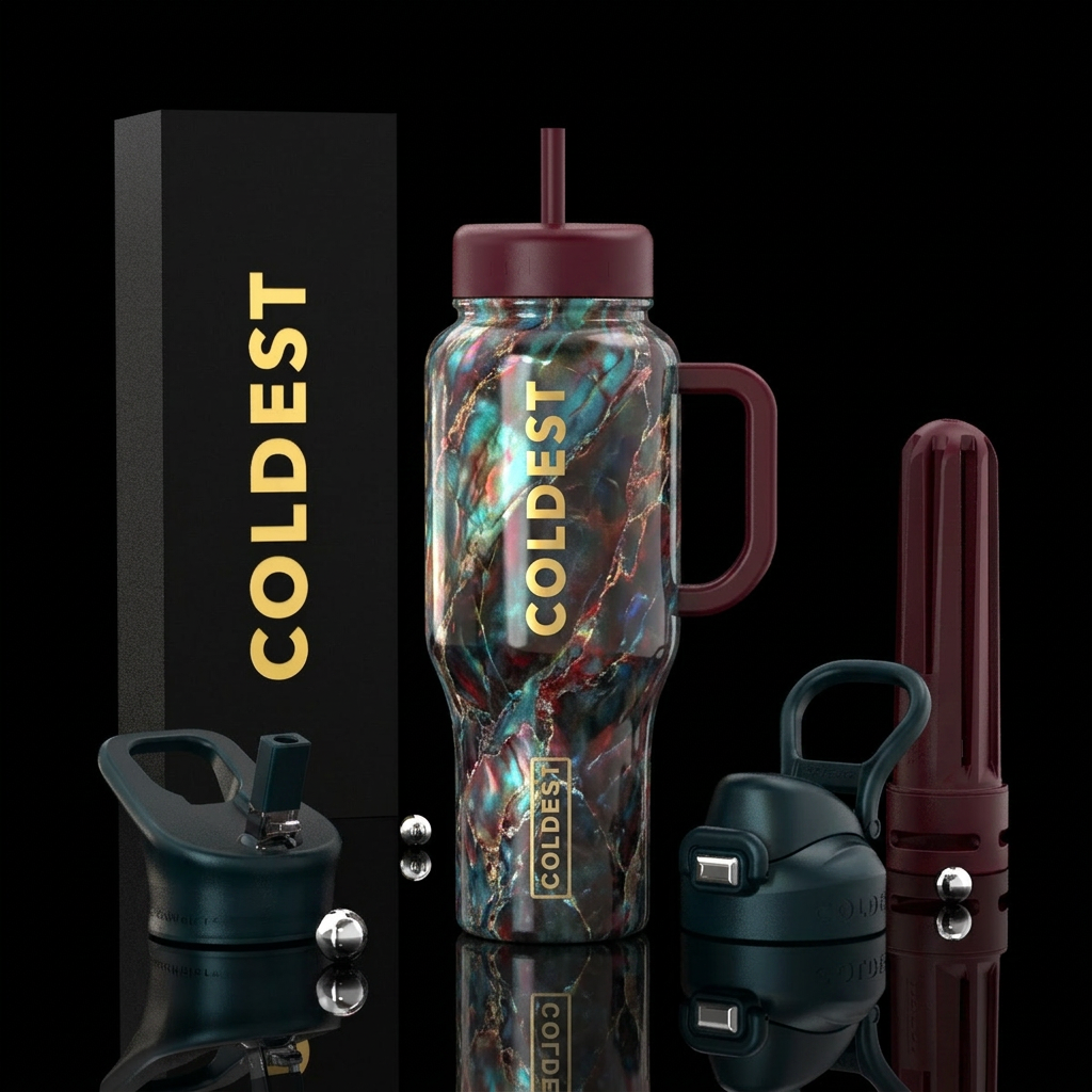 Marble water bottle design