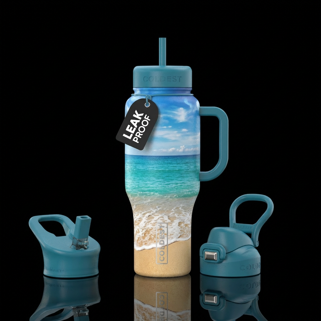 Beach water bottle design
