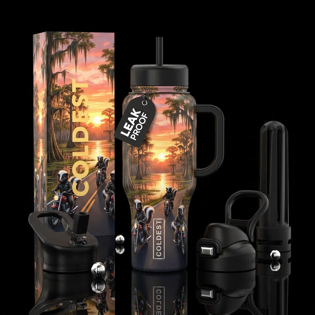 Picture it: the swamp has all those cypress trees ... water bottle design