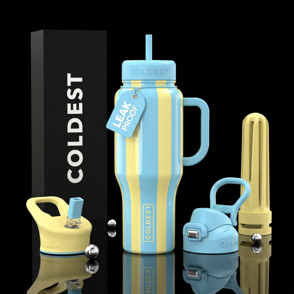 Cabana stripe water bottle design