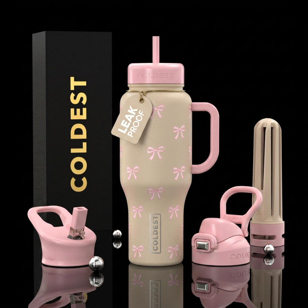 Chocolate bows water bottle design