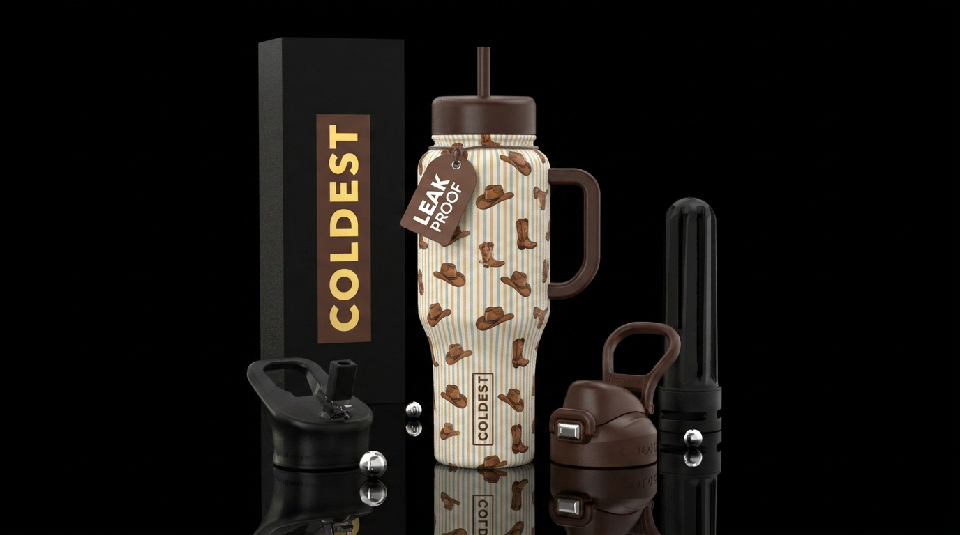 Boots n’ hats water bottle design