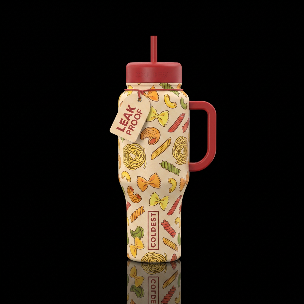 Pasta Party water bottle design
