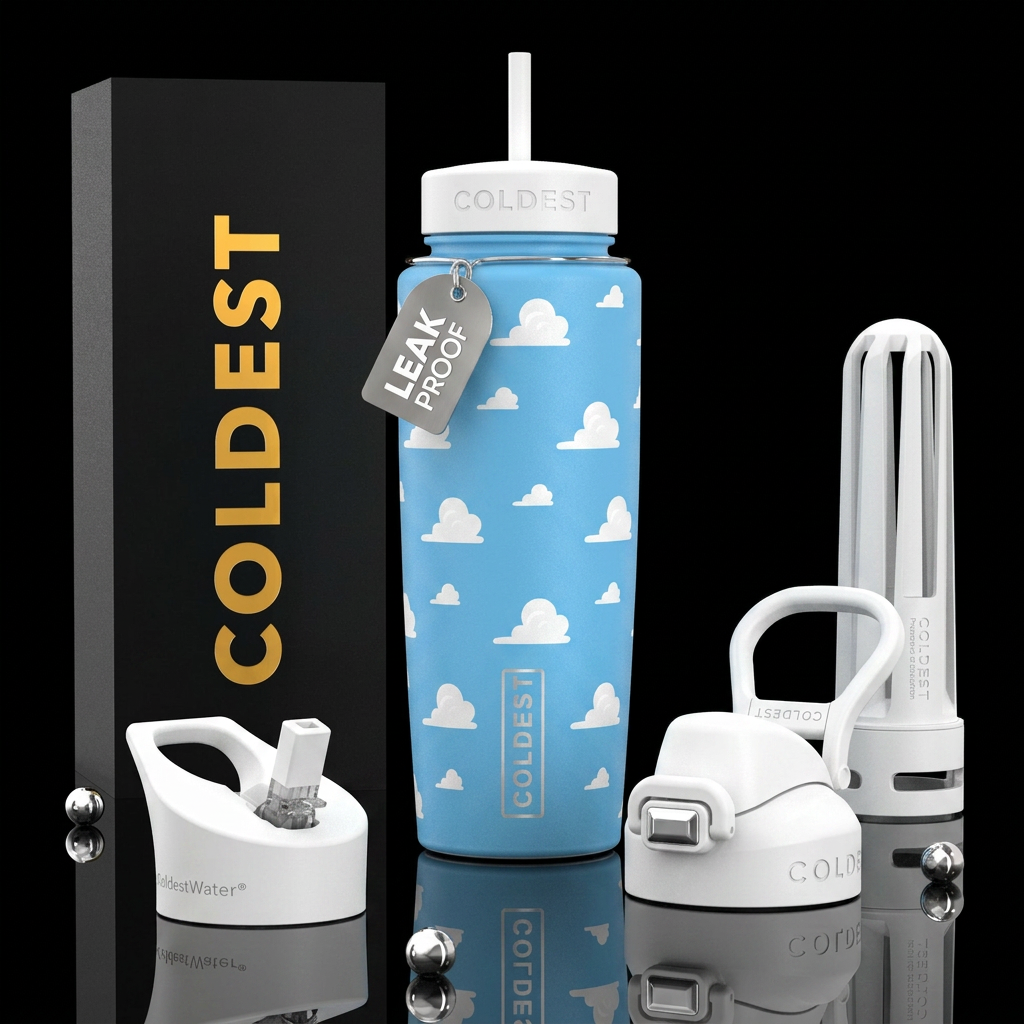 Light blue bottle with white clouds from the movie... water bottle design