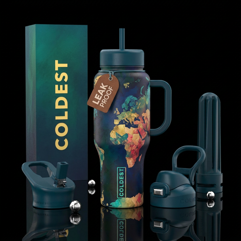 Wanderlust water bottle design