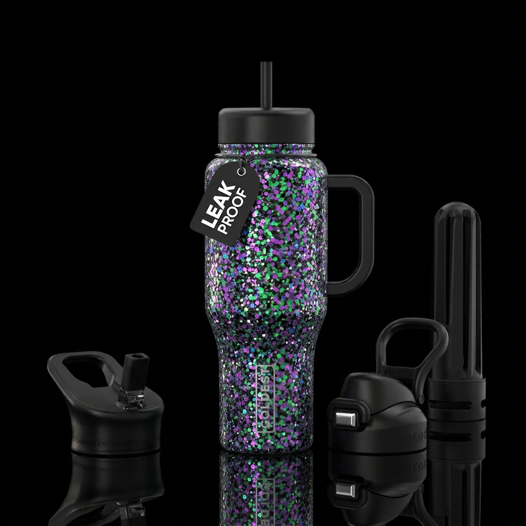 Glitter galore water bottle design