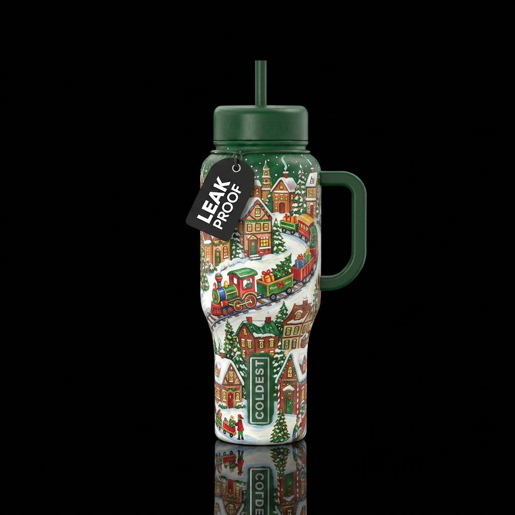 The Village water bottle design