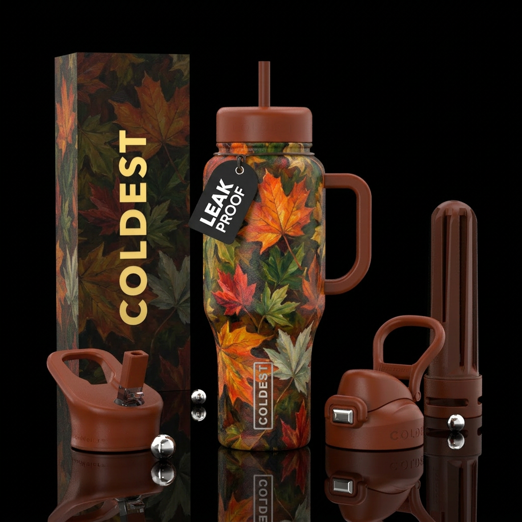 Fall into Autumn water bottle design