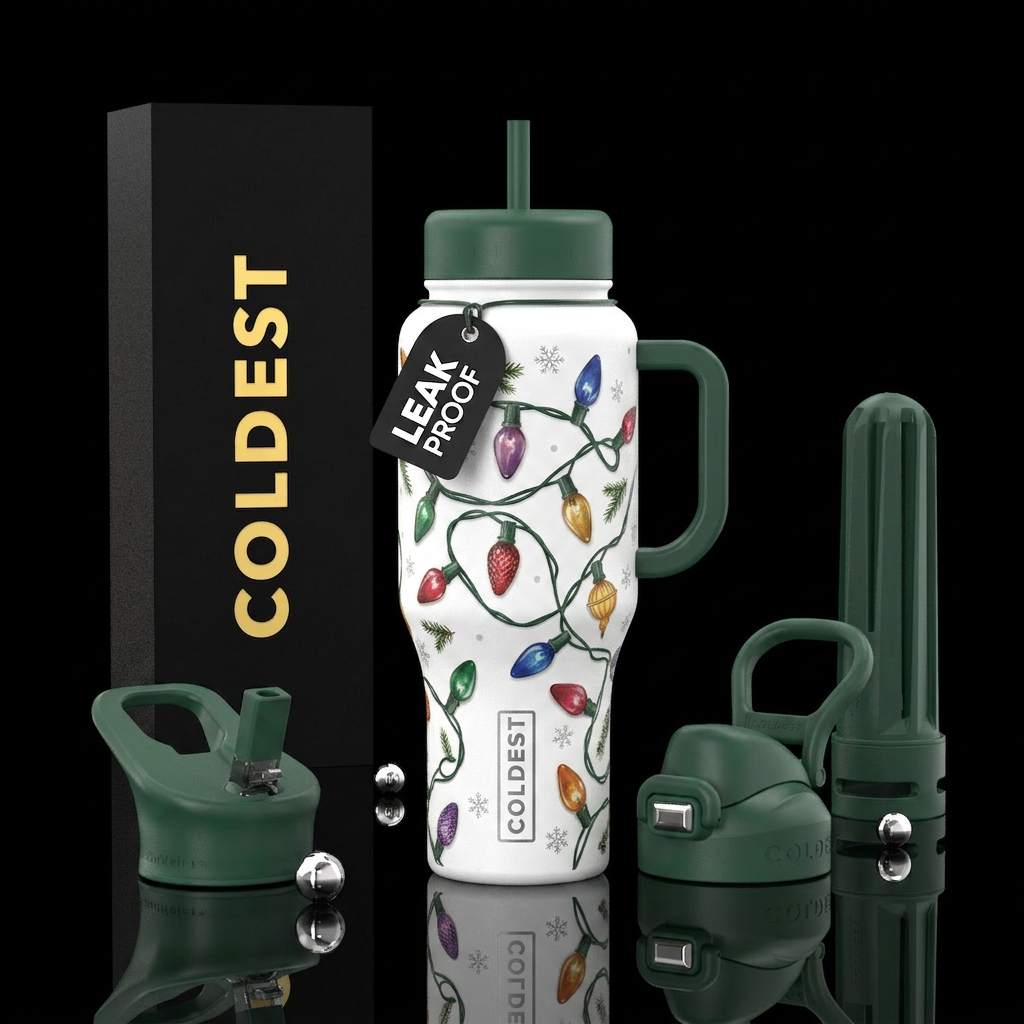 Merry and Bright water bottle design