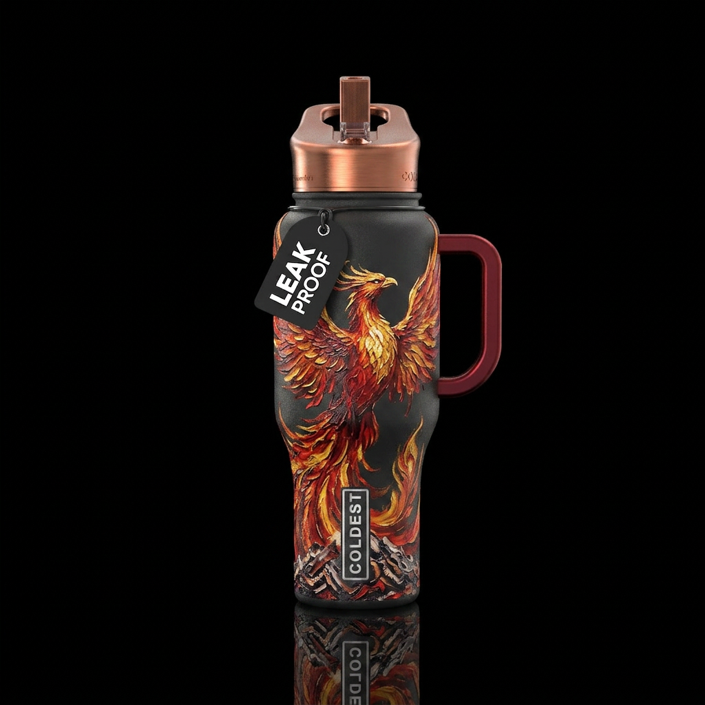 Phoenix Rising water bottle design