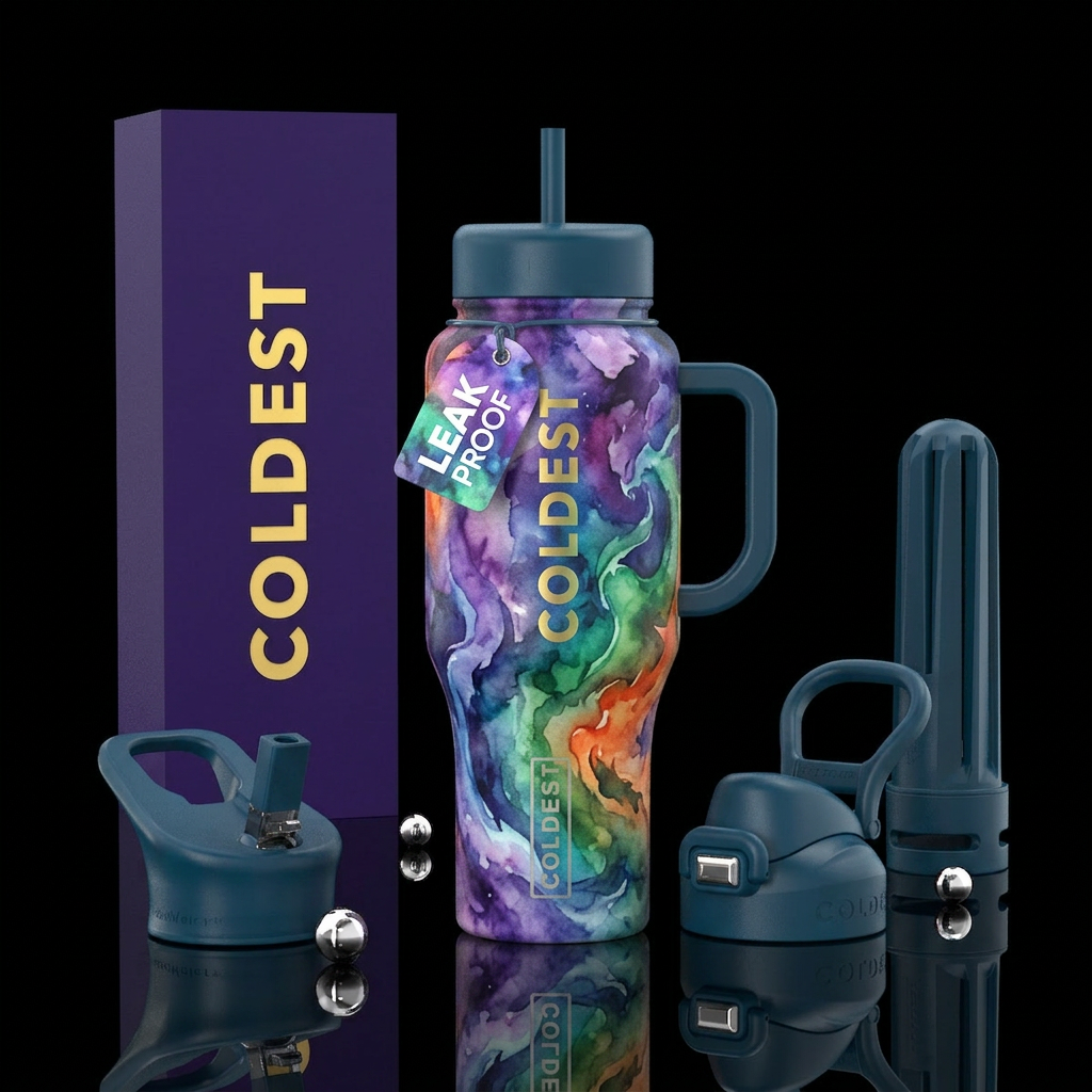 Watercolor water bottle design