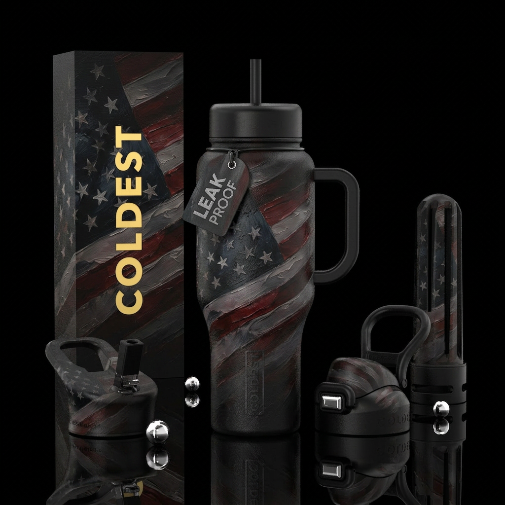 America the Brave water bottle design