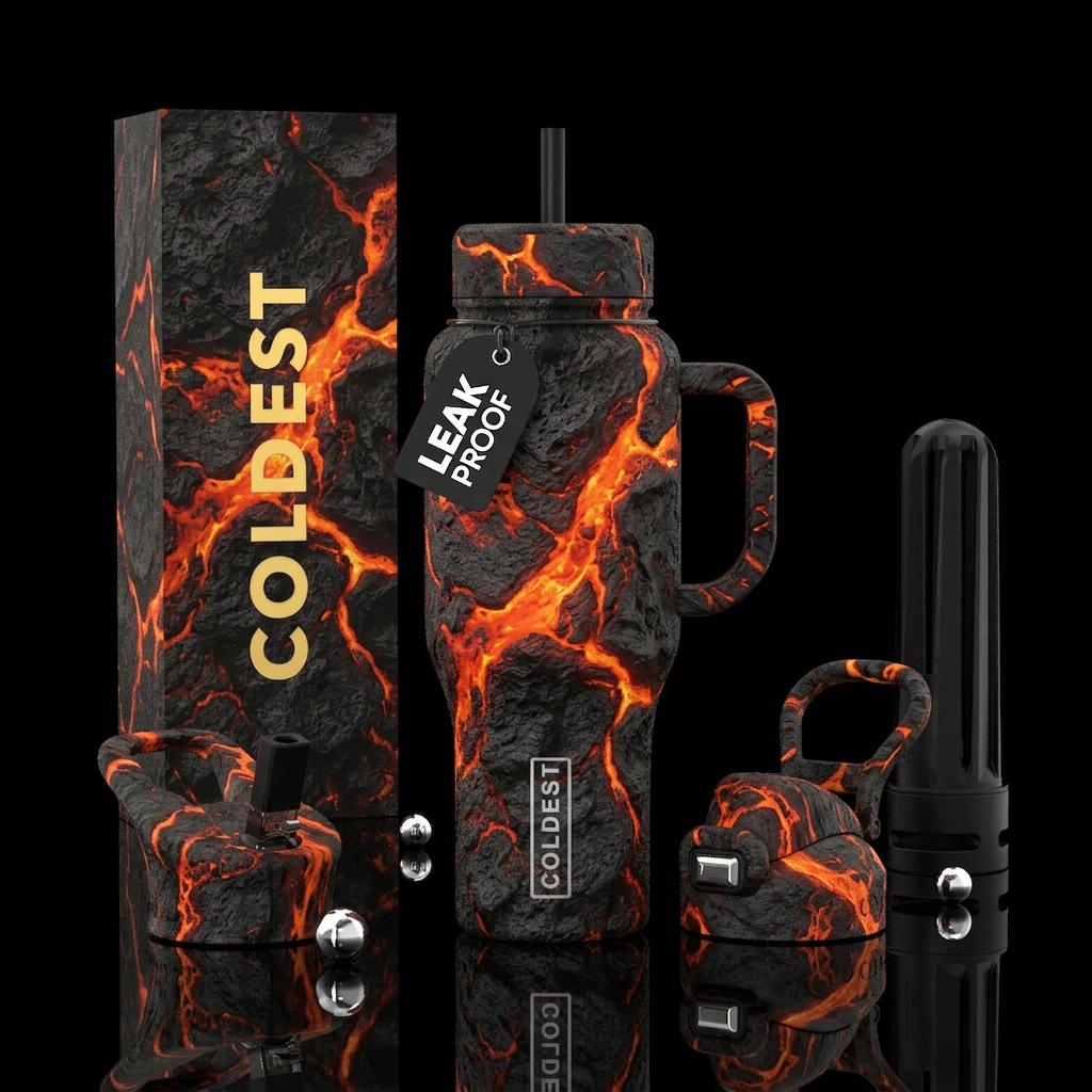 Lava rock water bottle design
