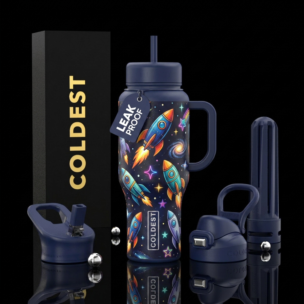To the moon water bottle design