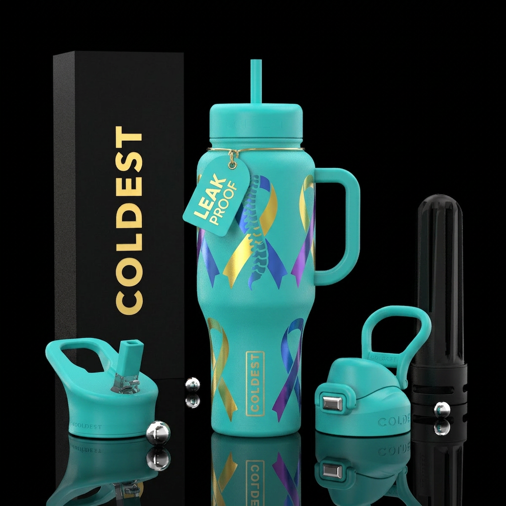 Spina bifida awareness water bottle design