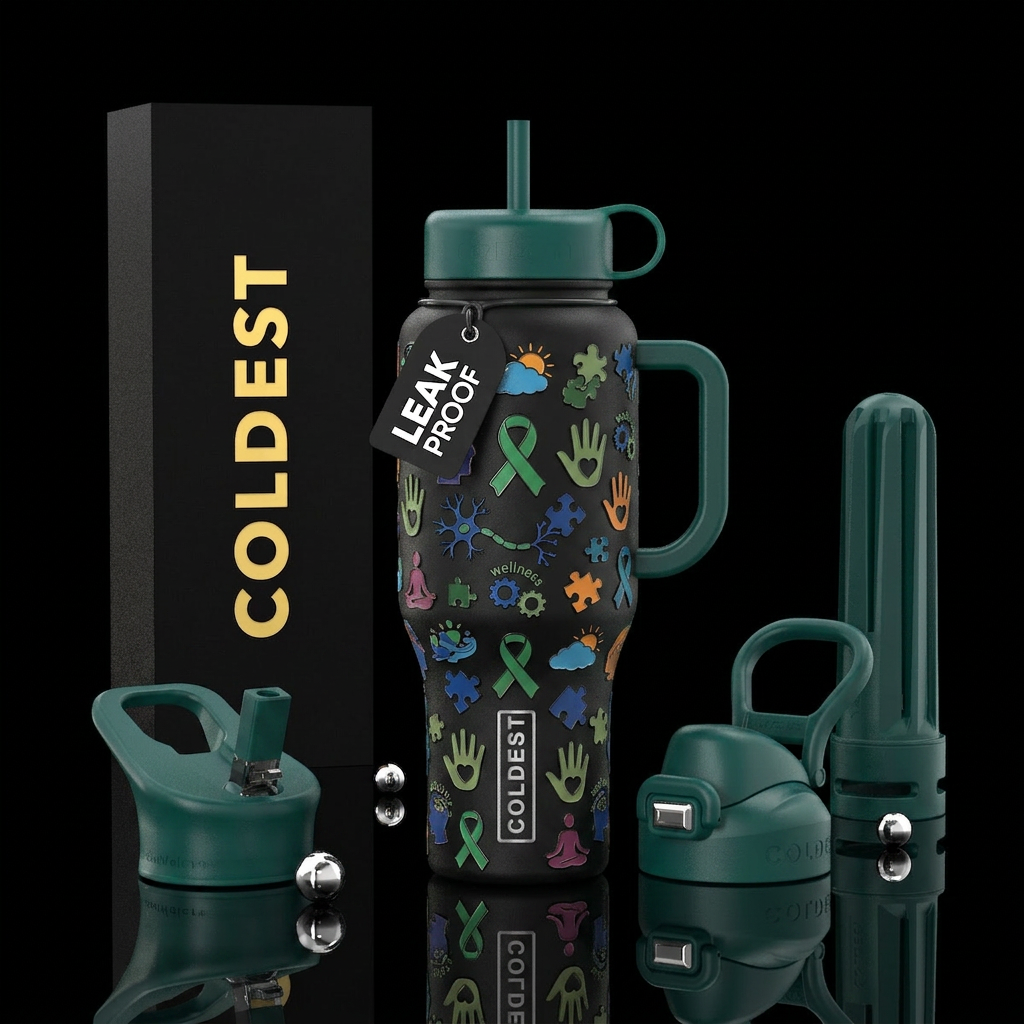 Mental health water bottle design