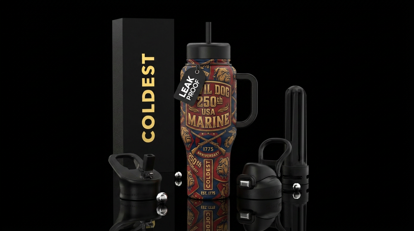 Devil Dog 250th USA Marine water bottle design