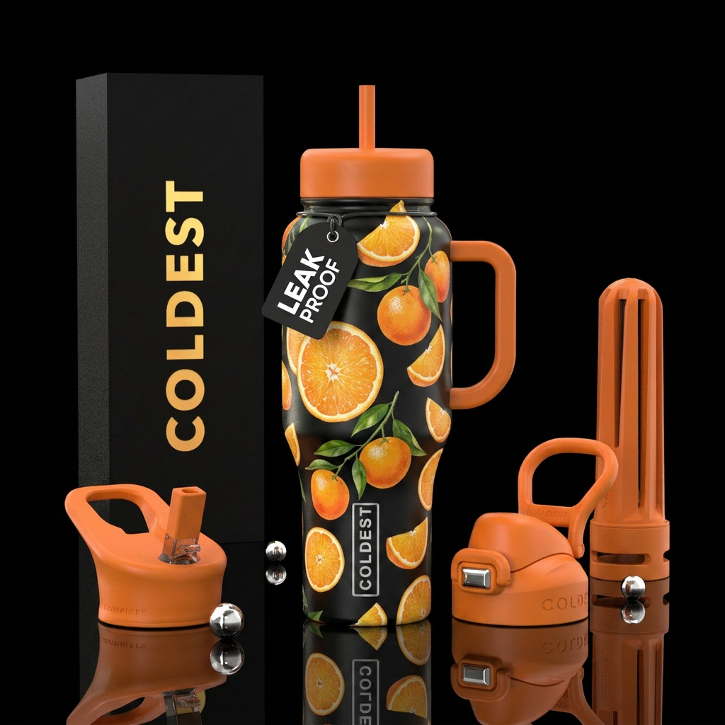 Oranges water bottle design