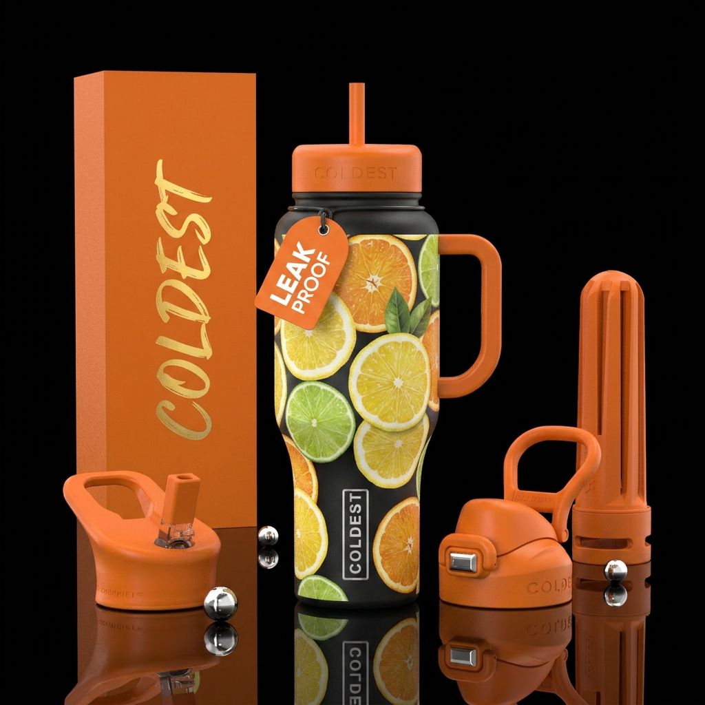 Lemons Limes Oranges water bottle design