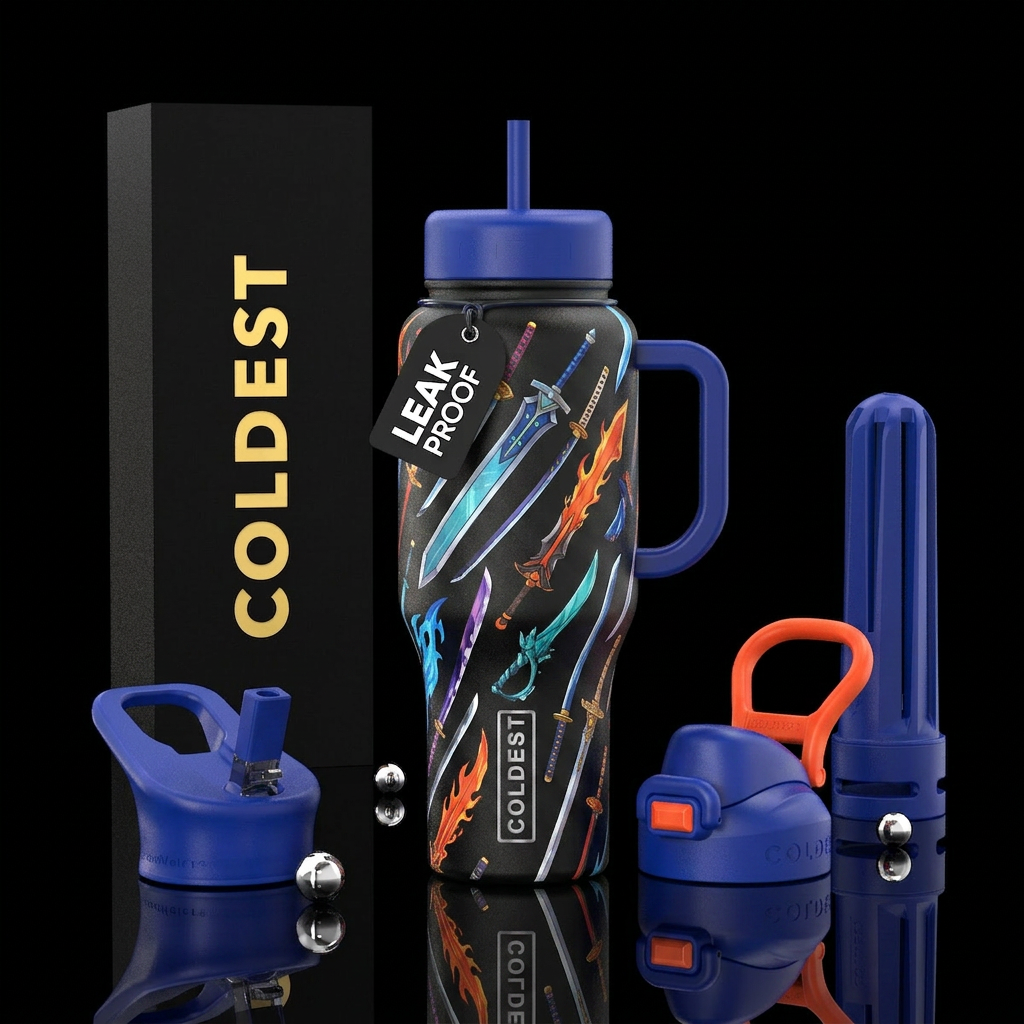 Anime Swords water bottle design