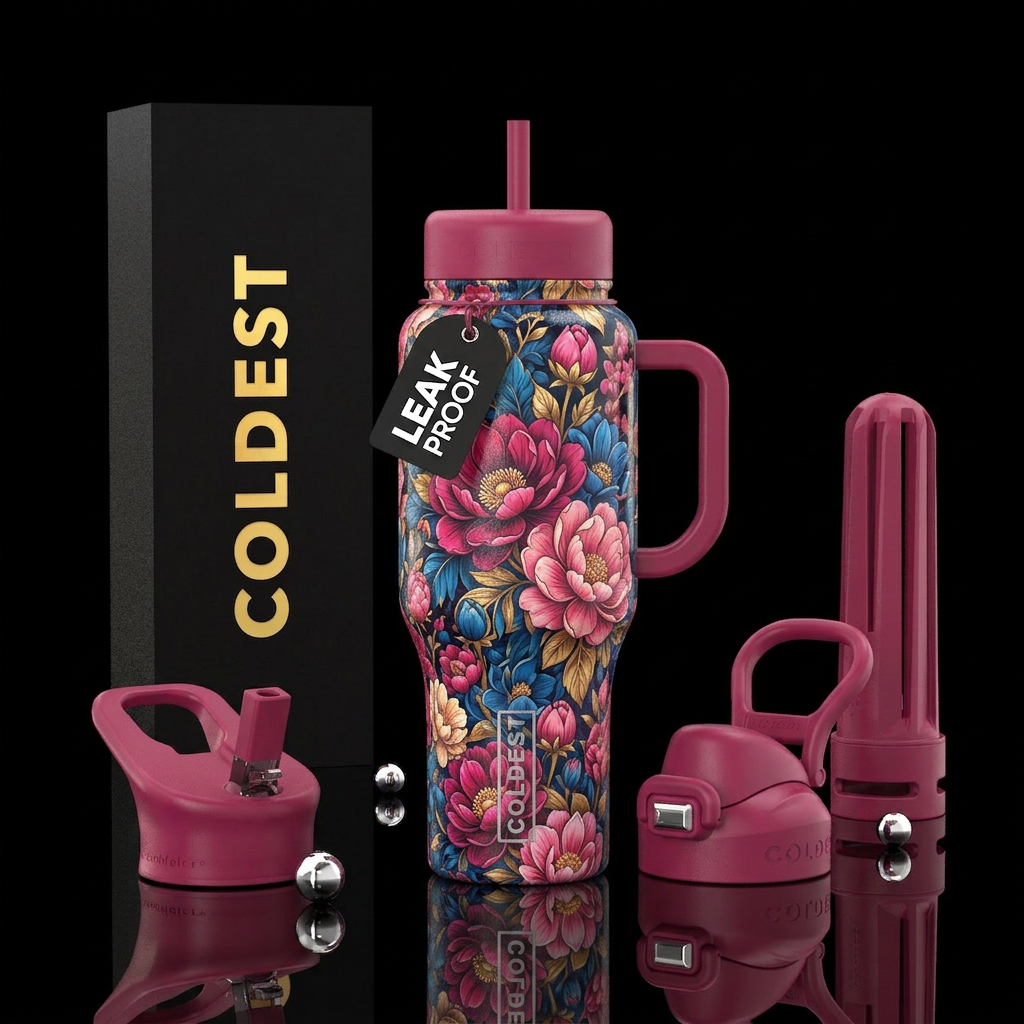 Anime Flowers water bottle design