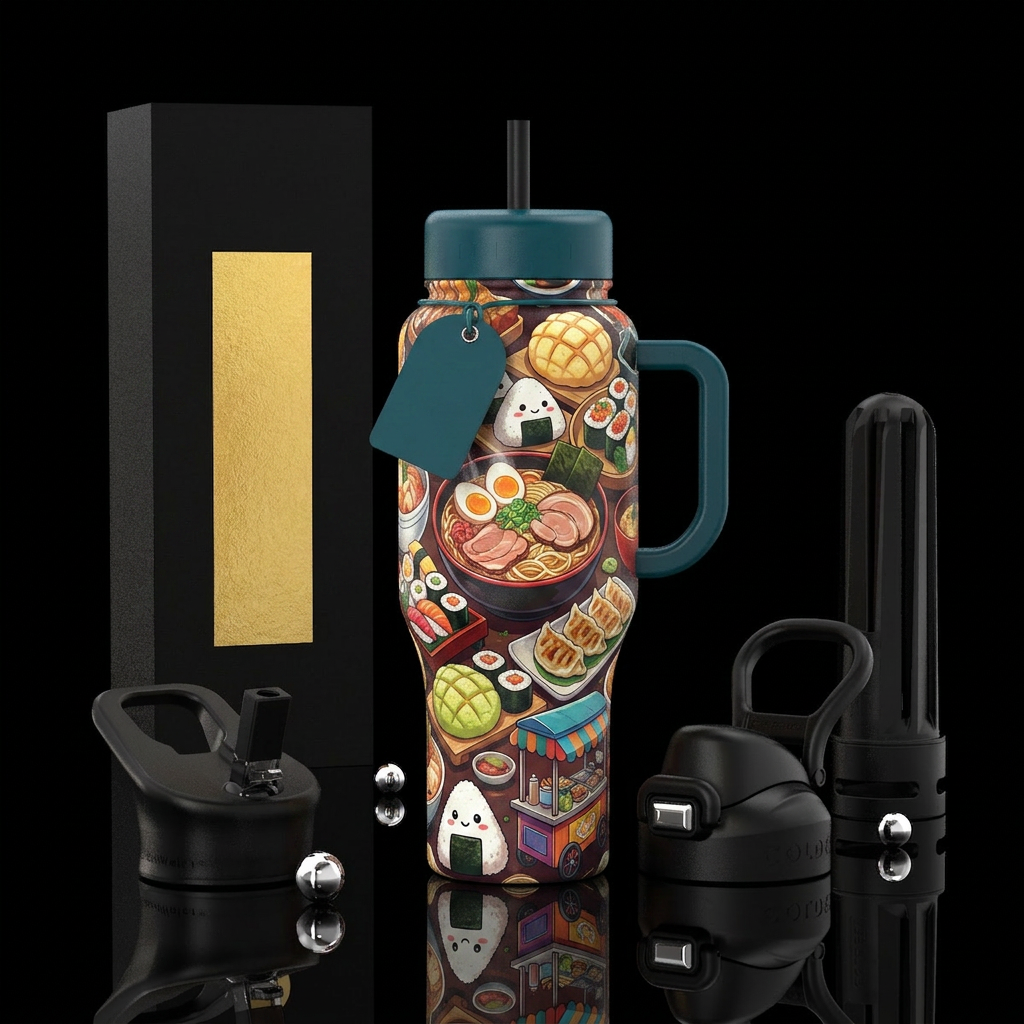 Anime Food water bottle design