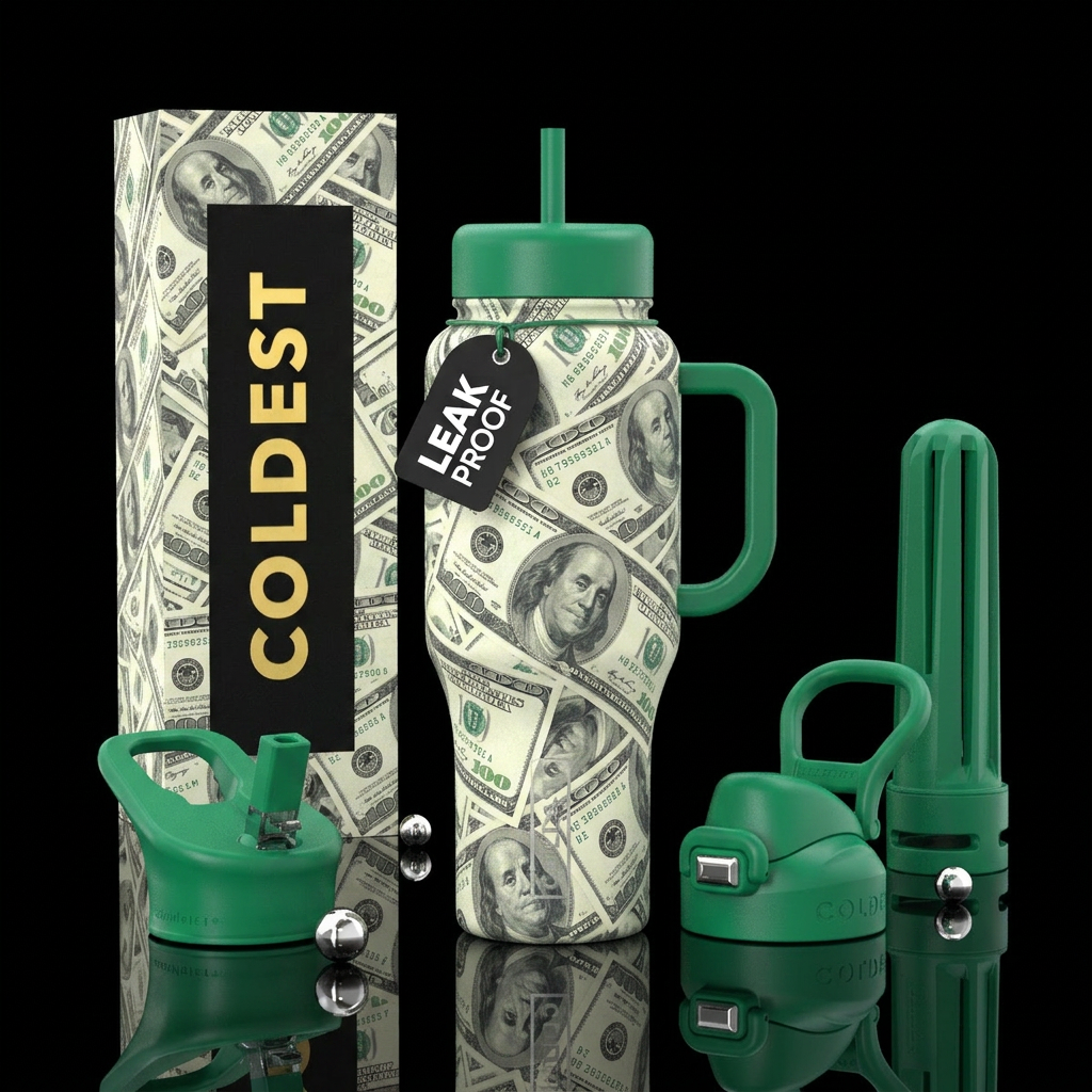 Money water bottle design