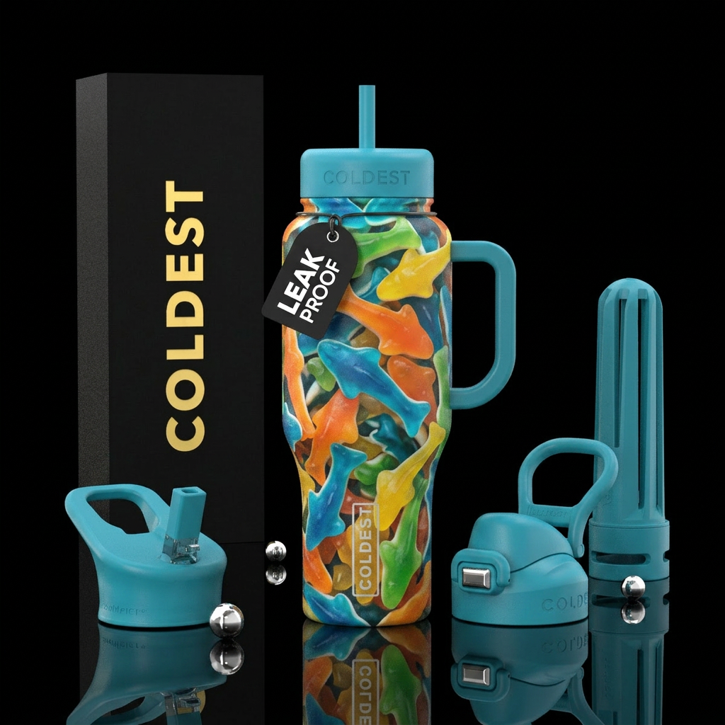 Gummy Sharks water bottle design
