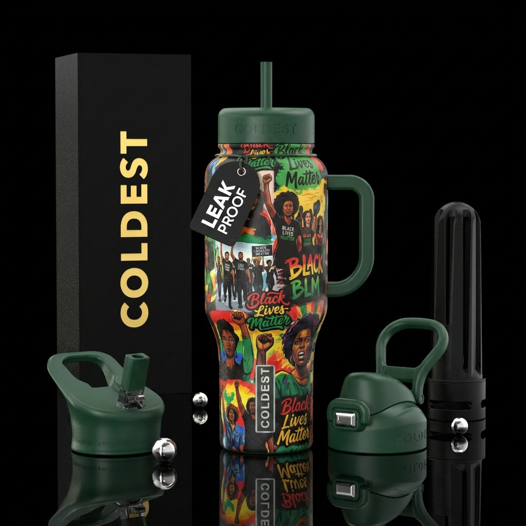 Black Lives Matter water bottle design