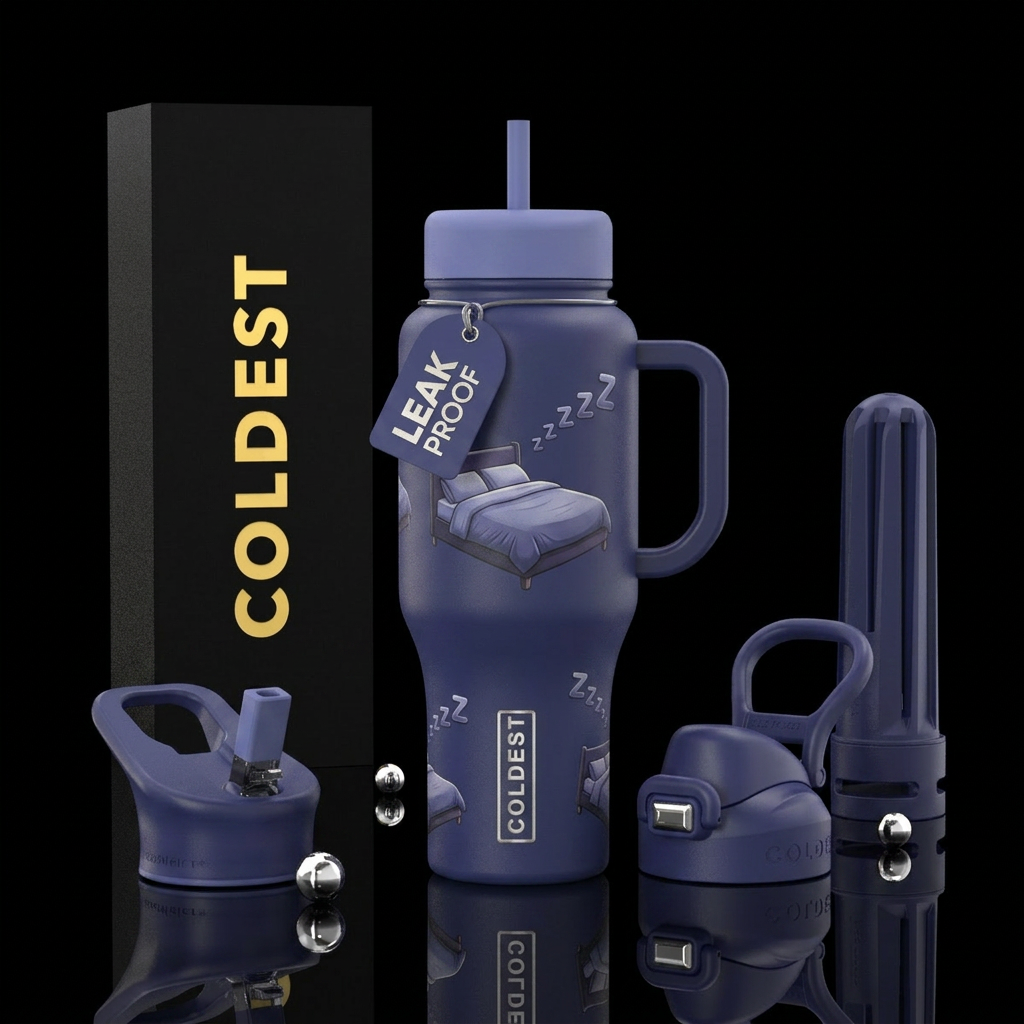 Bed and zzzzz water bottle design