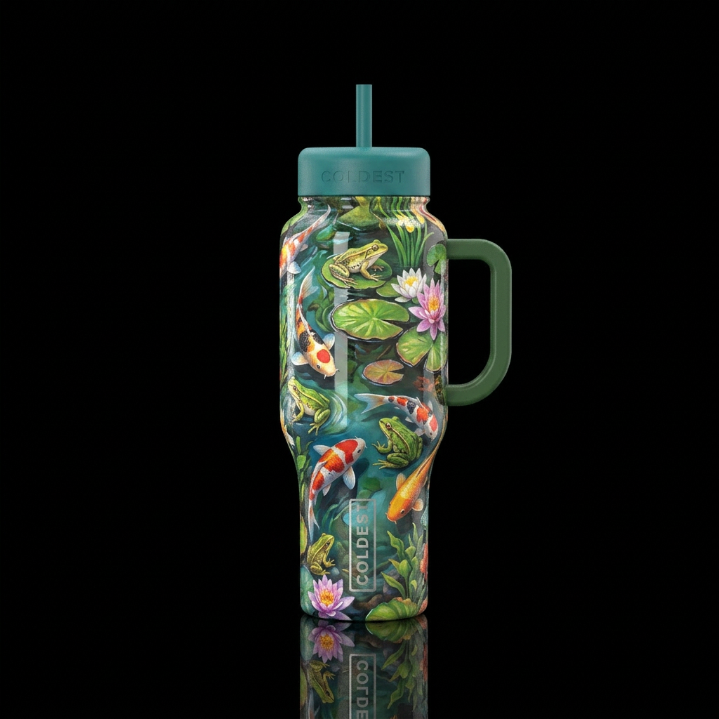 Pond life water bottle design