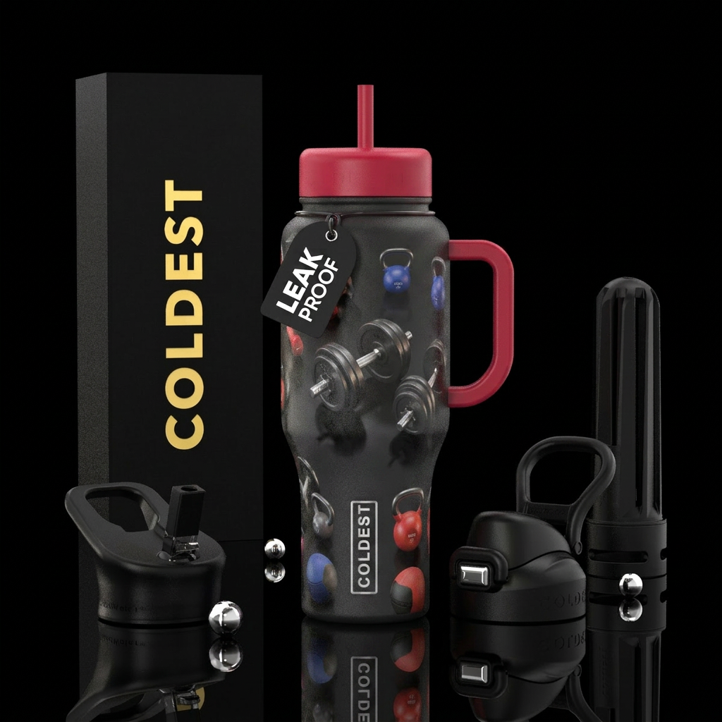 Workout dumbbells gym equipment water bottle design