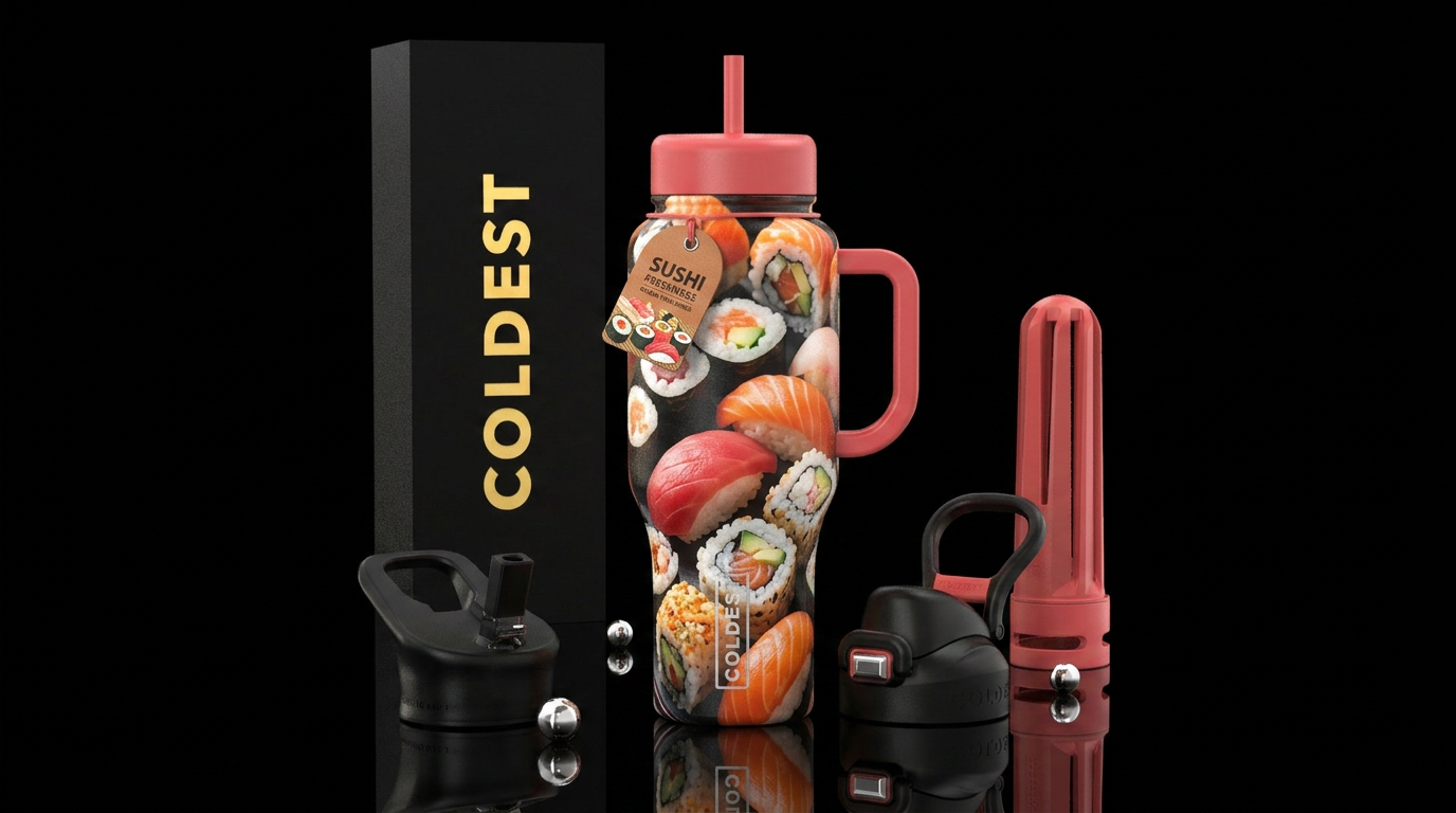 Sushi water bottle design