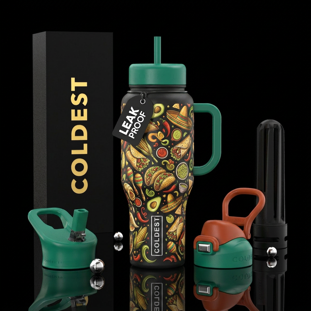 Mexican food water bottle design