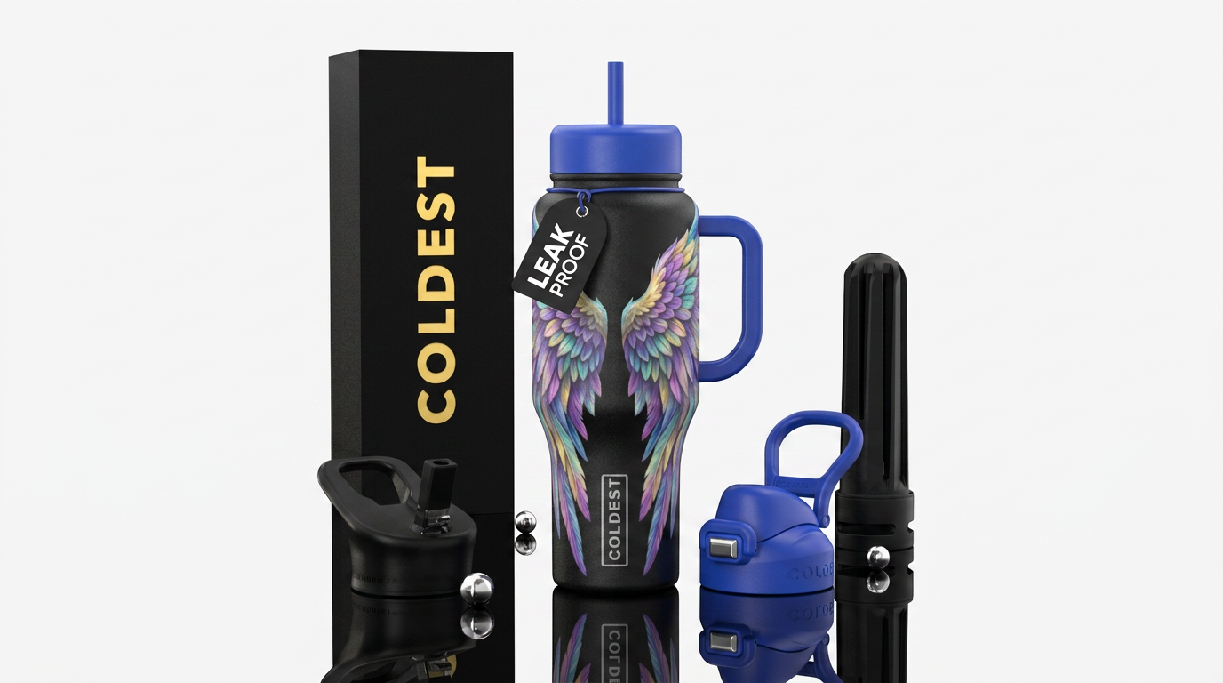 Angel wings water bottle design