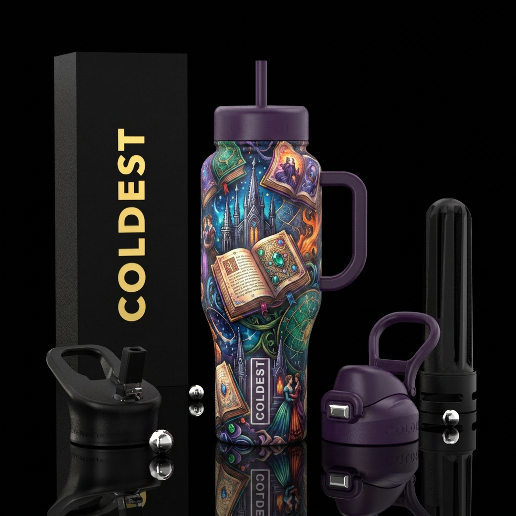Romantasy readers water bottle design