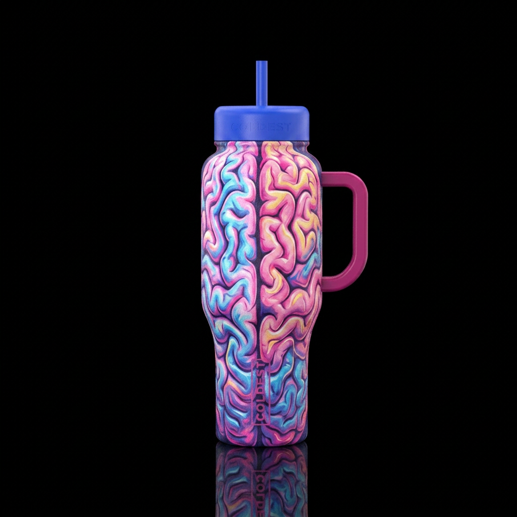 Brains water bottle design