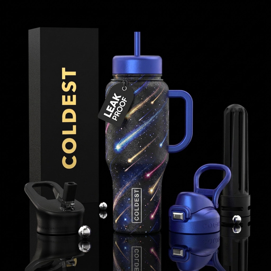 Shooting stars water bottle design