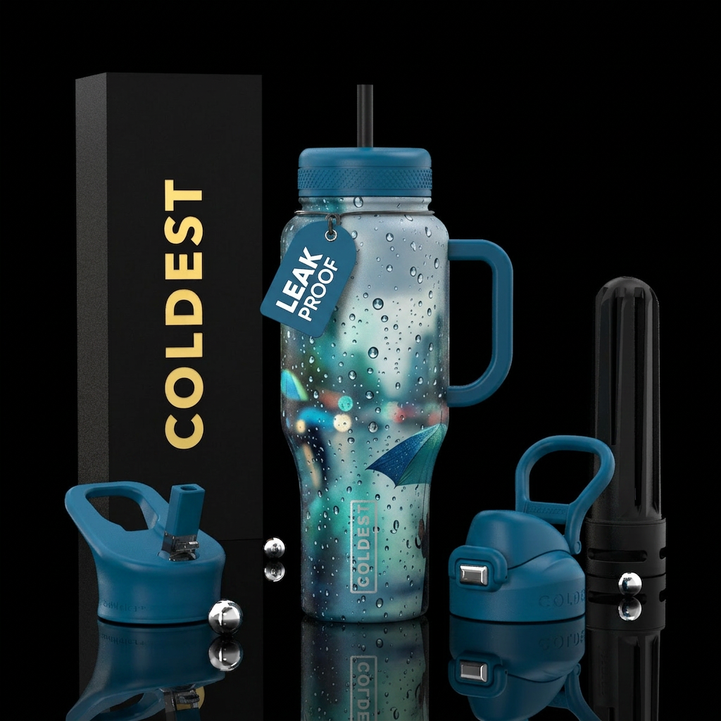 Rainy days water bottle design