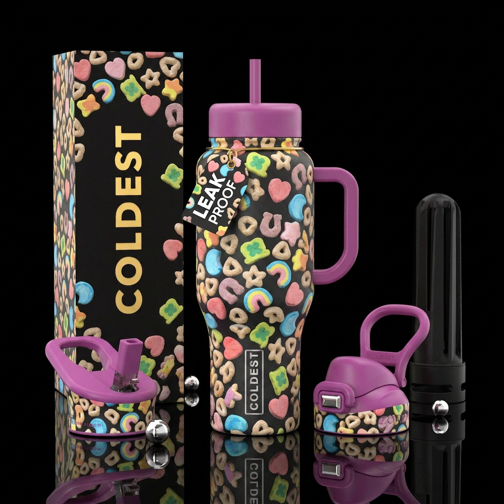 Lucky Charm Marshmallows water bottle design
