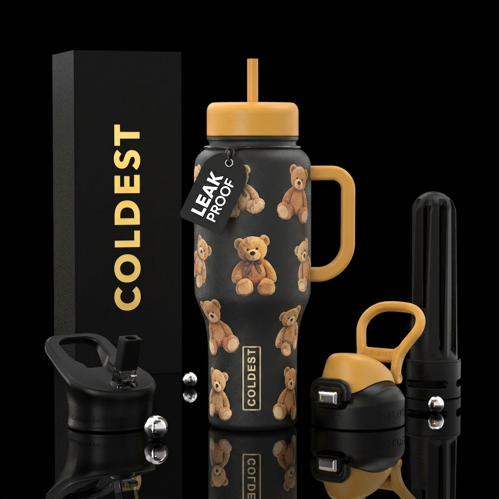 Teddy bears water bottle design