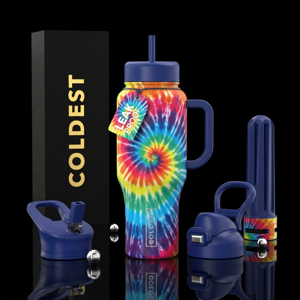 Tie dye water bottle design