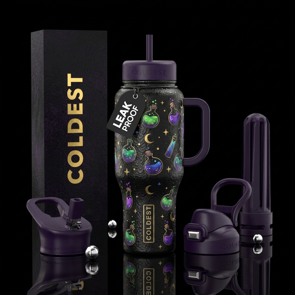 Cauldron, potions water bottle design