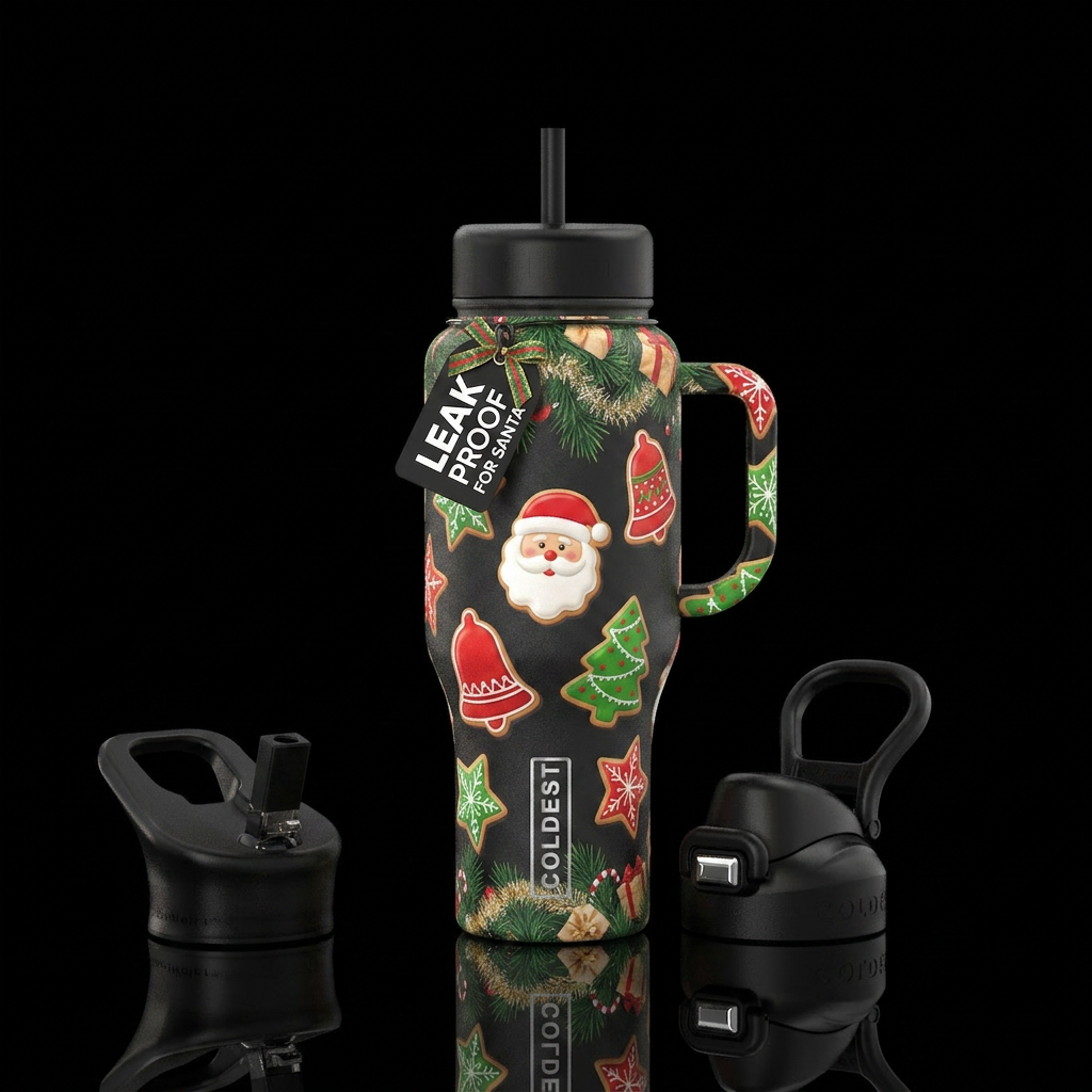 Cookies for Santa water bottle design