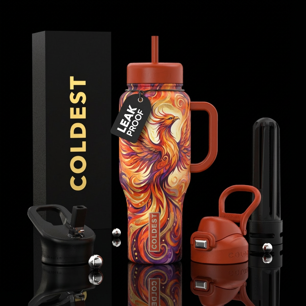 Phoenix Rising water bottle design