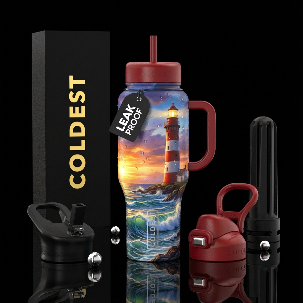 Lighthouse water bottle design