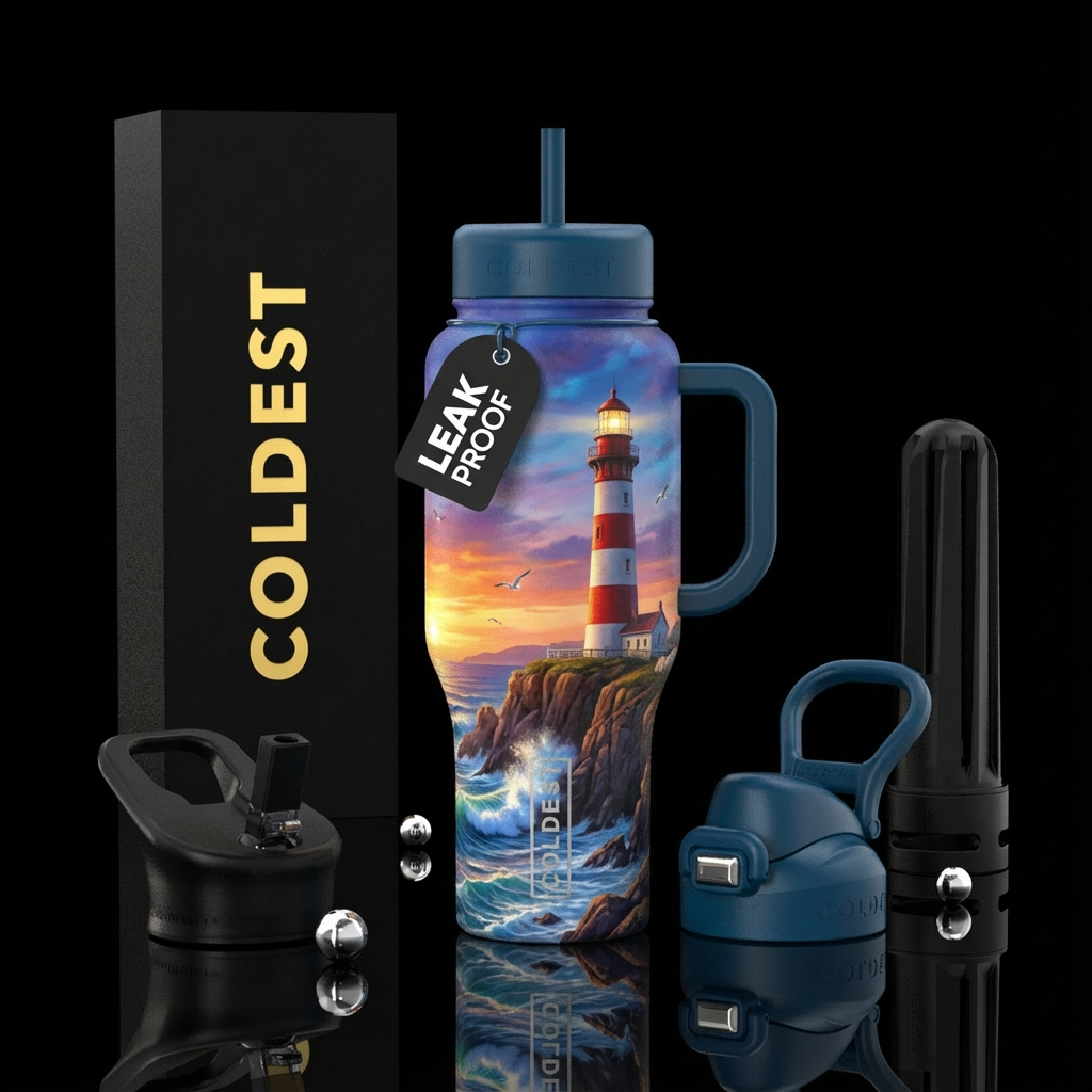 Lighthouse water bottle design