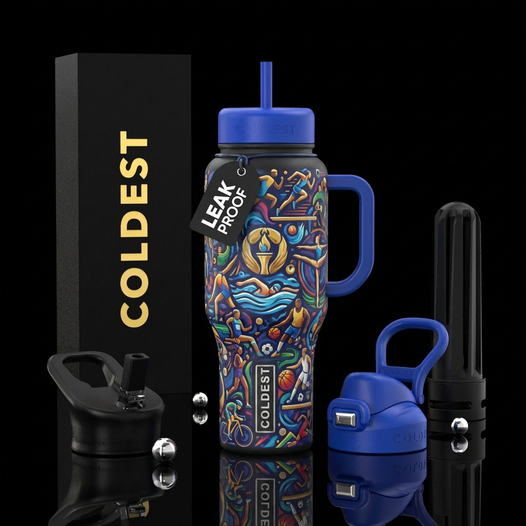 All the sports of olympics water bottle design